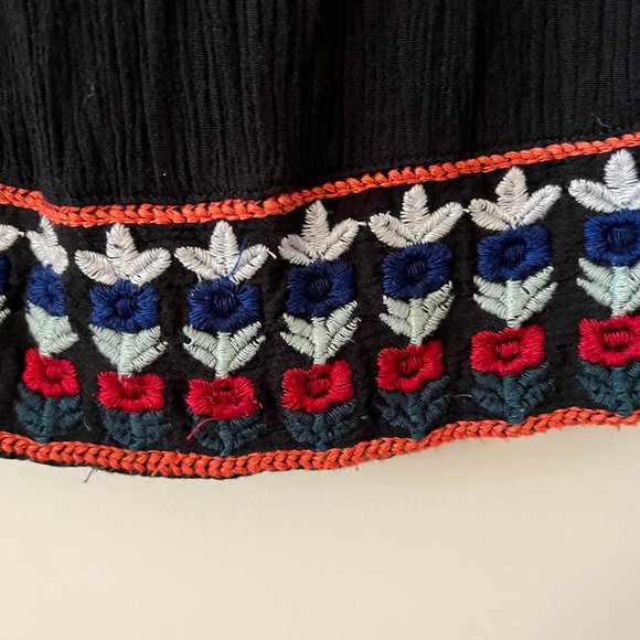 ROMEO + JULIET COUTURE 3/4-SLEEVE FLORAL EMBROIDERED TUNIC GAUZE MINI DRESS - Picture 11 of 11